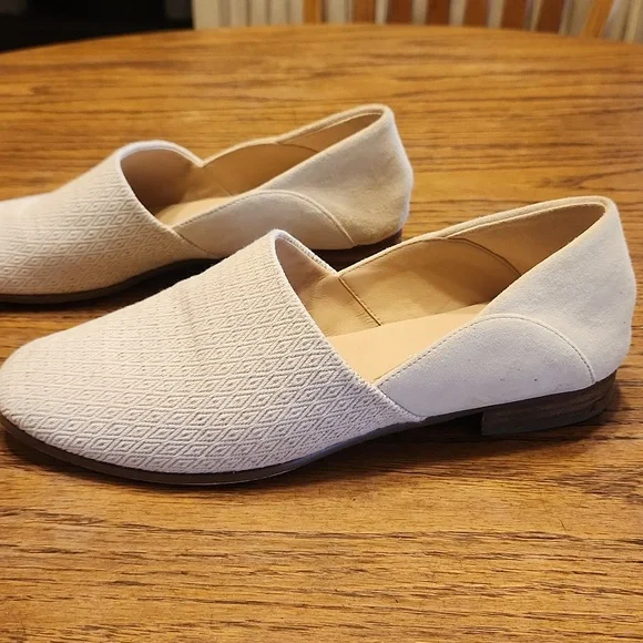 Clarks Pure Tone Natural Canvas Loafers Size 8.5 - Picture 2 of 9